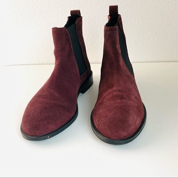 ASOS Burgundy Suede Slip On Boots‎ - Picture 2 of 7